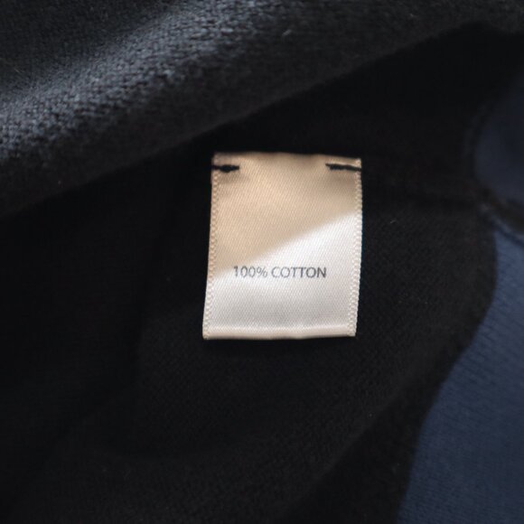 Saks Fifth Avenue Mens 100% Cotton Full Zip Sweater Size Medium Navy Mock Neck - Picture 5 of 8